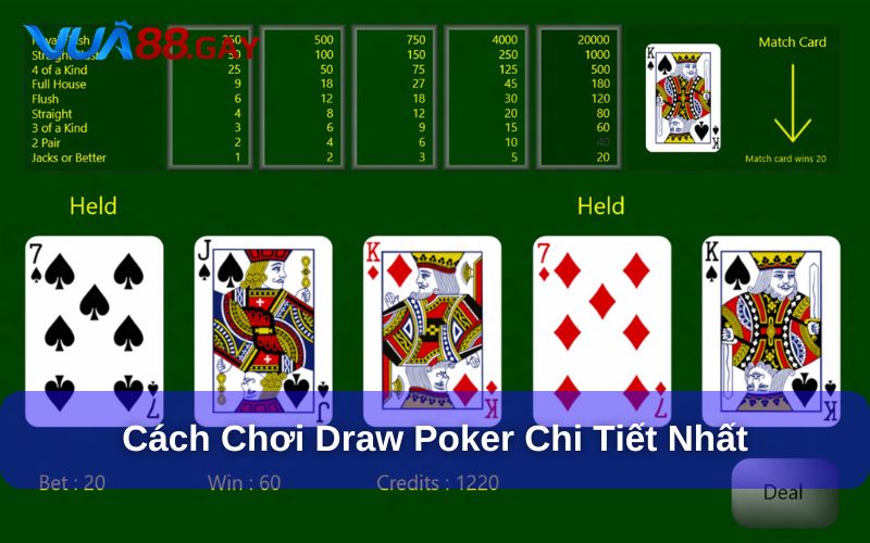 Cách chơi cơ bản của biến thể Draw Poker