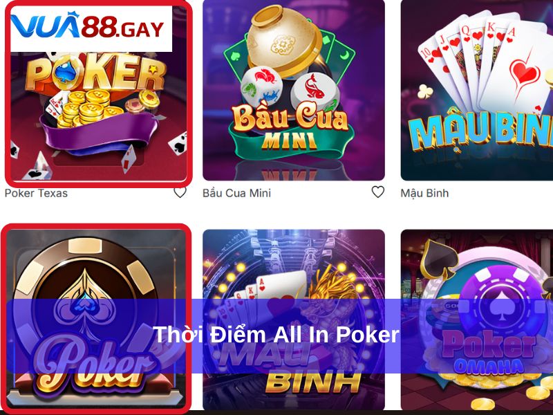 Thời điểm All In Poker