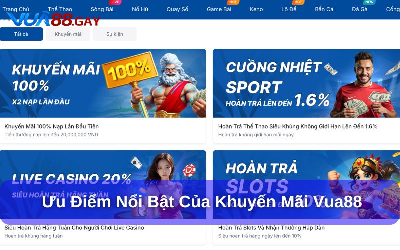 Ưu điểm từ chương trình khuyến mãi Vua88