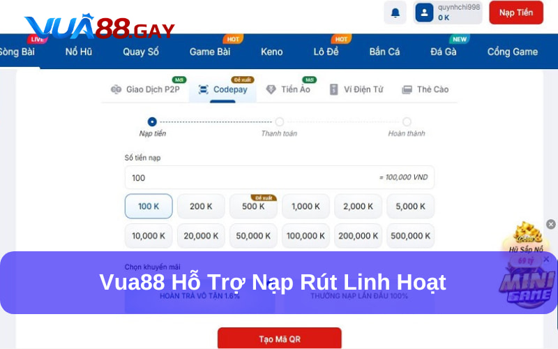 Vua88 nạp rút đa kênh